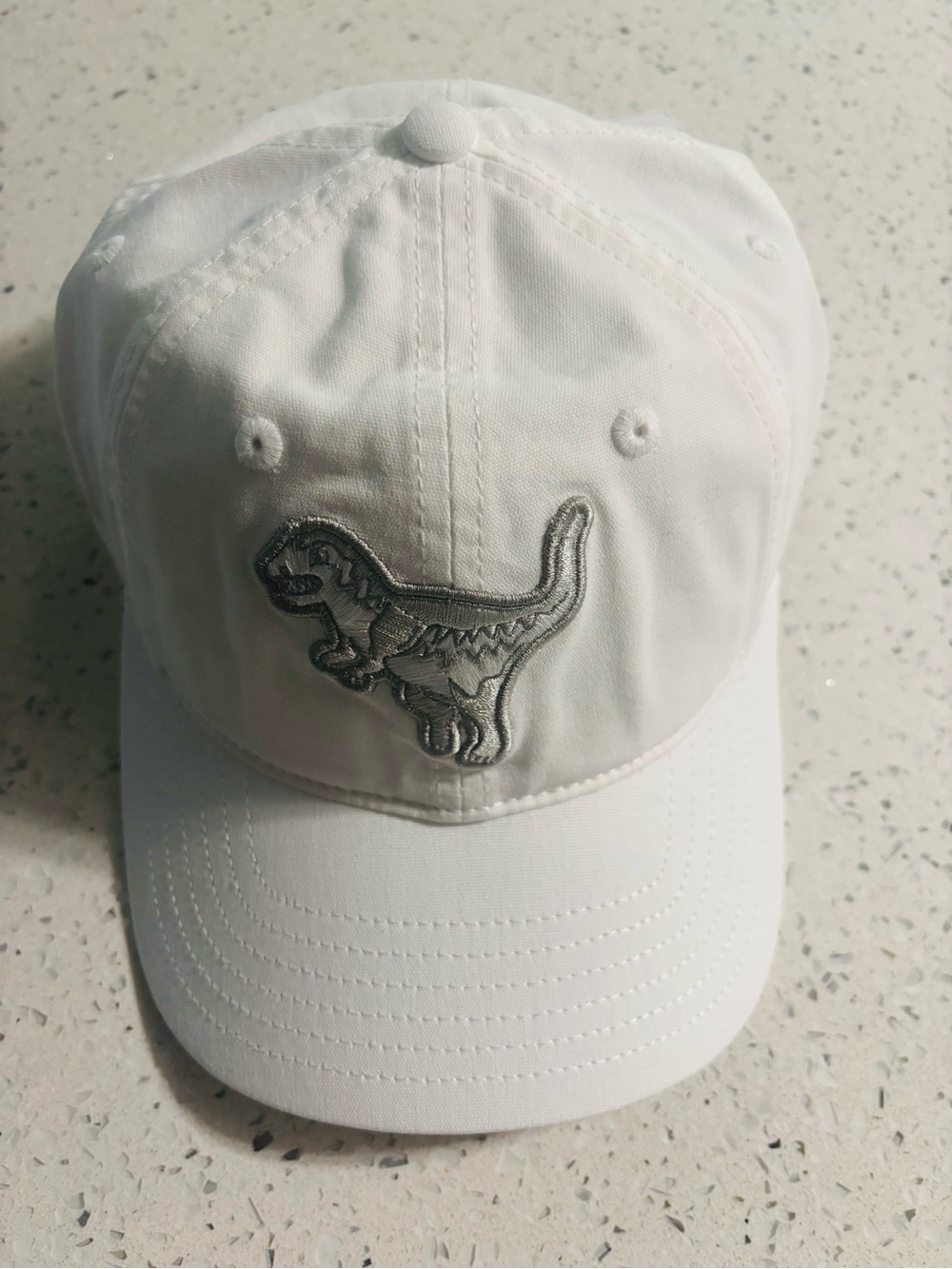 Coach Rexi  White Baseball Cap with Dinosaur Patch
